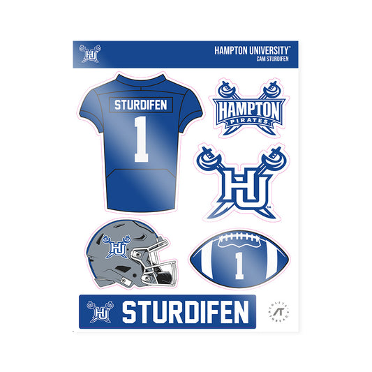 Hampton - NCAA Football : Cam Sturdifen - Sticker Sheet-0