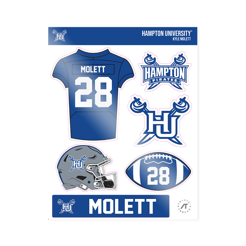 Hampton - NCAA Football : Kyle Molett - Sticker Sheet-0