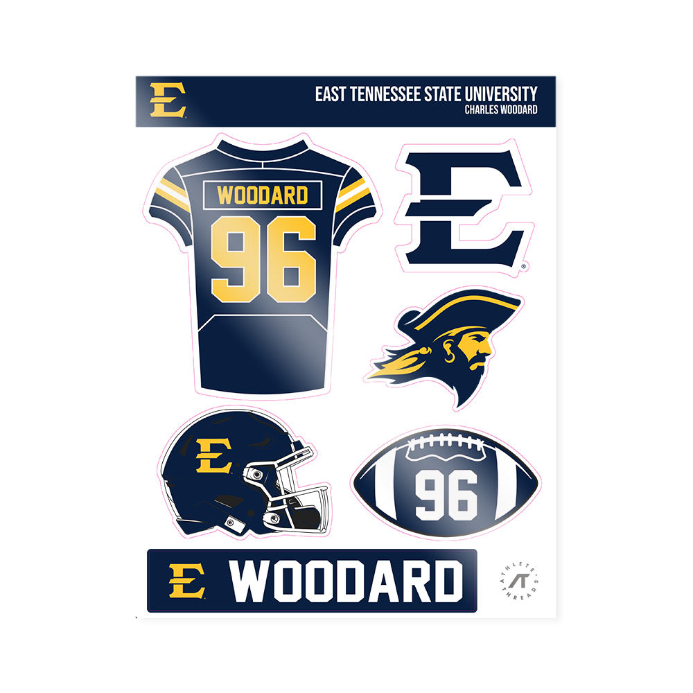 East Tennessee State - NCAA Football : Charles Woodard - Sticker Sheet-0