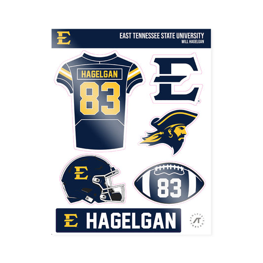 East Tennessee State - NCAA Football : Will Hagelgan - Sticker Sheet-0