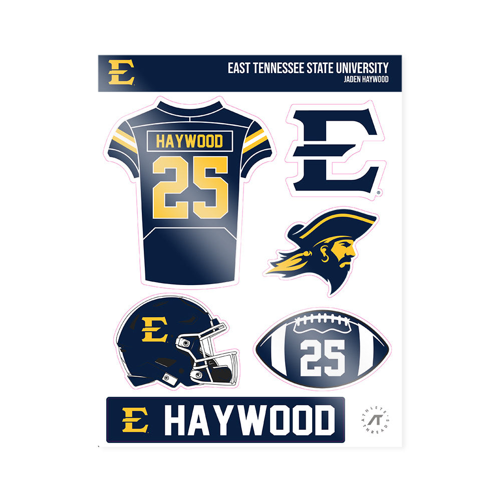 East Tennessee State - NCAA Football : Jaden Haywood - Sticker Sheet-0