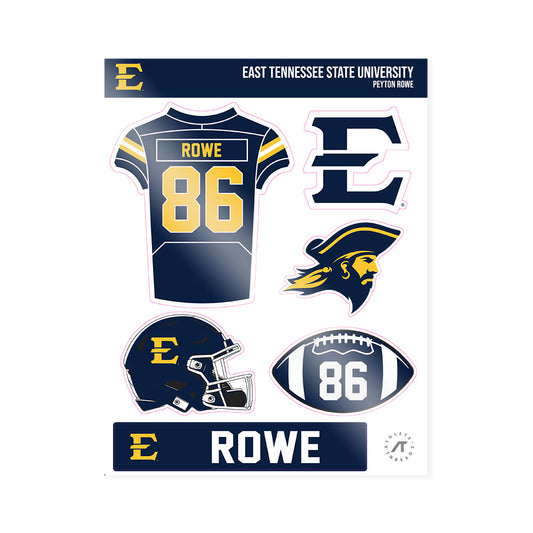 East Tennessee State - NCAA Football : Peyton Rowe - Sticker Sheet-0