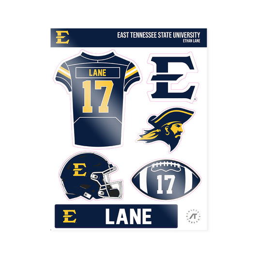 East Tennessee State - NCAA Football : Ethan Lane - Sticker Sheet-0
