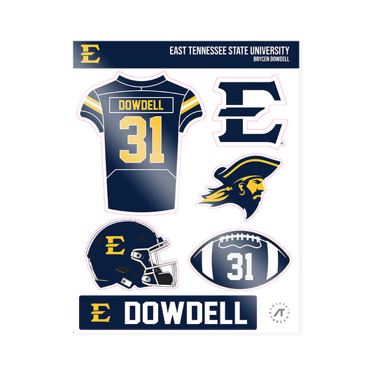East Tennessee State - NCAA Football : Brycen Dowdell - Sticker Sheet-0
