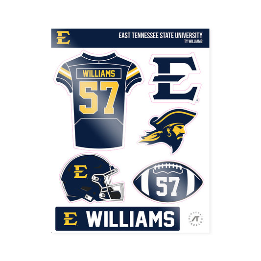 East Tennessee State - NCAA Football : Ty Williams - Sticker Sheet-0