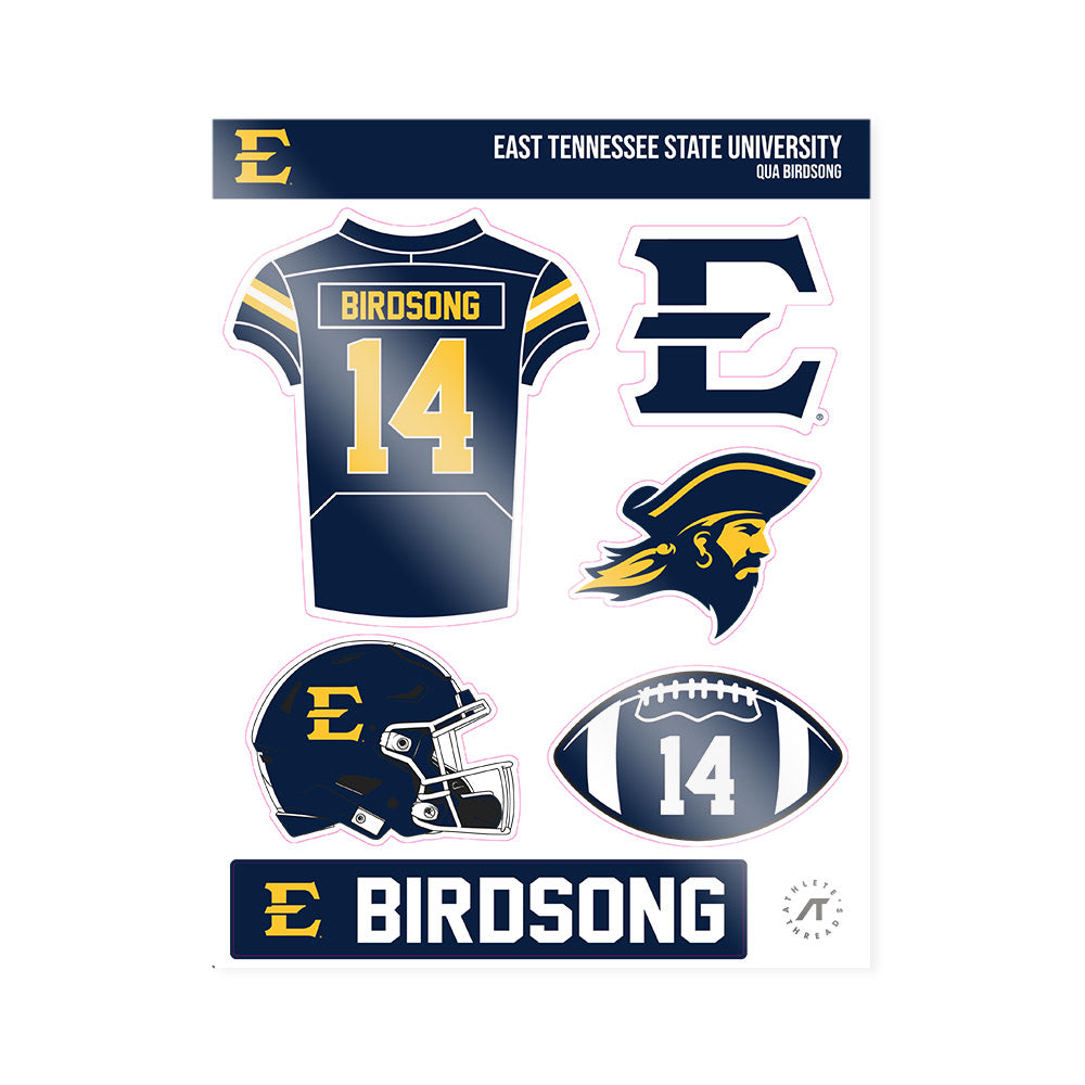 East Tennessee State - NCAA Football : Qua Birdsong - Sticker Sheet-0