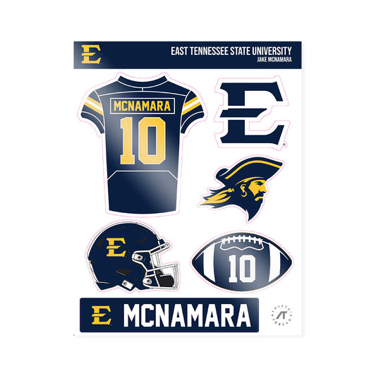 East Tennessee State - NCAA Football : Jake McNamara - Sticker Sheet-0