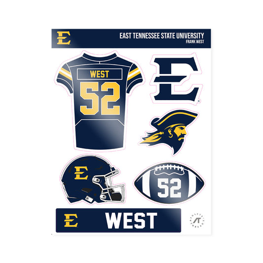East Tennessee State - NCAA Football : Frank West - Sticker Sheet-0