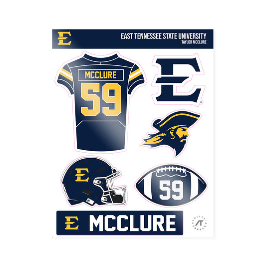 East Tennessee State - NCAA Football : Taylor McClure - Sticker Sheet-0