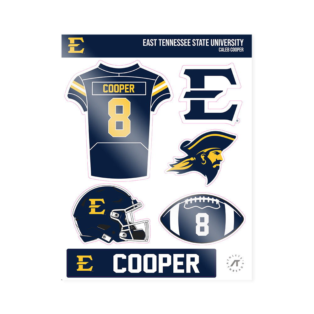 East Tennessee State - NCAA Football : Caleb Cooper - Sticker Sheet-0