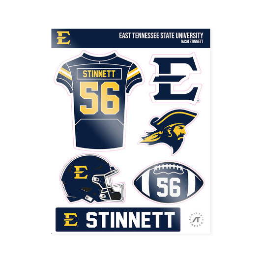 East Tennessee State - NCAA Football : Nash Stinnett - Sticker Sheet-0