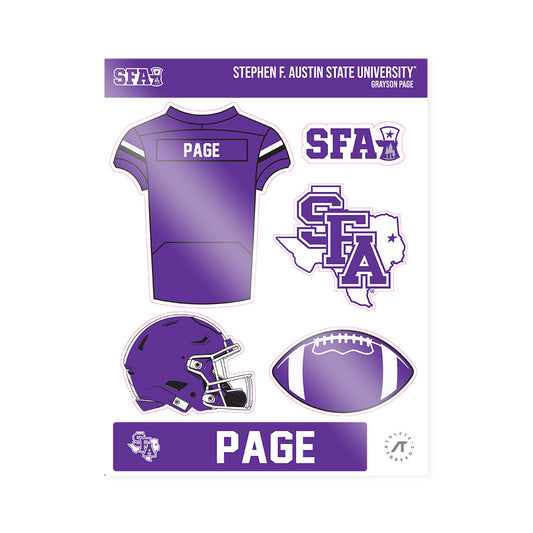 SFA - NCAA Football : Grayson Page - Sticker Sheet-0