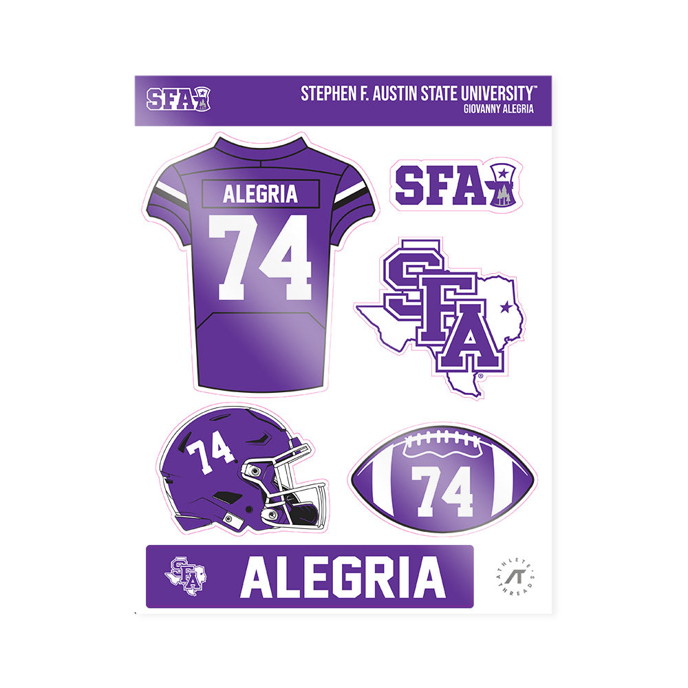 SFA - NCAA Football : Giovanny Alegria - Sticker Sheet-0