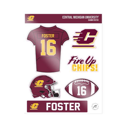 Central Michigan - NCAA Football : Shawn Foster - Sticker Sheet-0