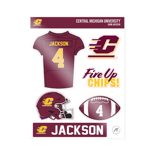 Central Michigan - NCAA Football : Jaion Jackson - Sticker Sheet-0
