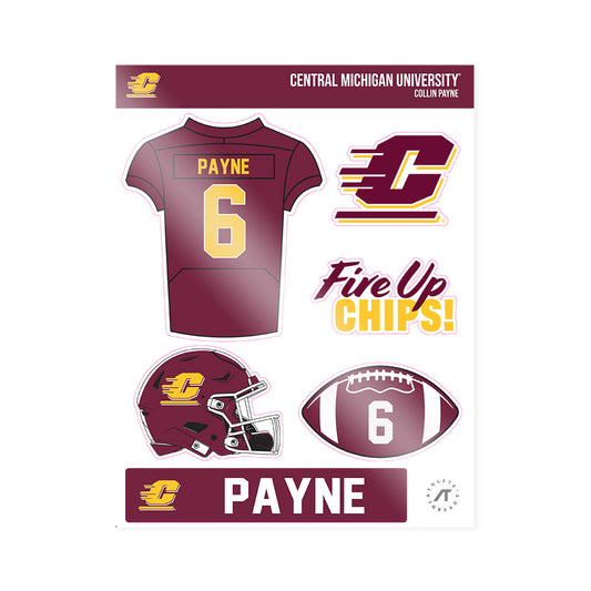 Central Michigan - NCAA Football : Collin Payne - Sticker Sheet-0