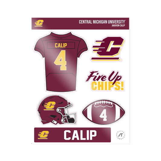 Central Michigan - NCAA Football : Jakivion Calip - Sticker Sheet-0