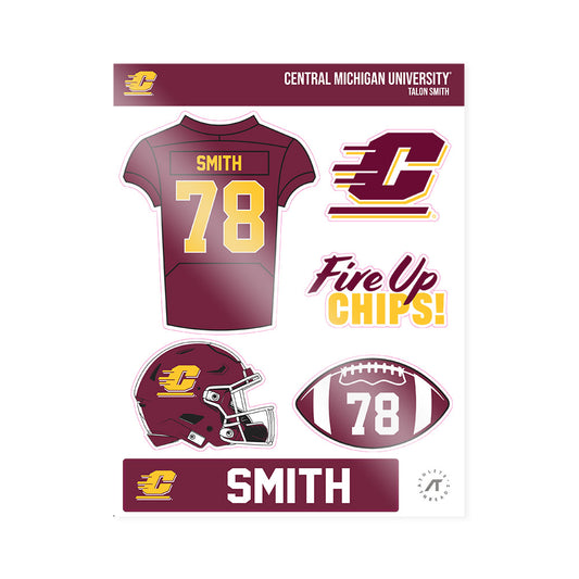 Central Michigan - NCAA Football : Talon Smith - Sticker Sheet-0