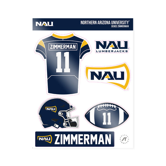Northern Arizona - NCAA Football : Deuce Zimmerman - Sticker Sheet-0