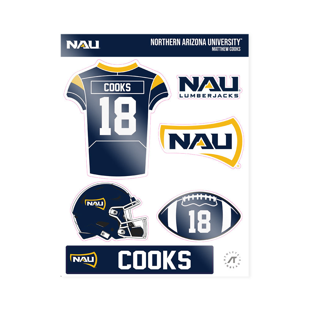 Northern Arizona - NCAA Football : Matthew Cooks - Sticker Sheet-0