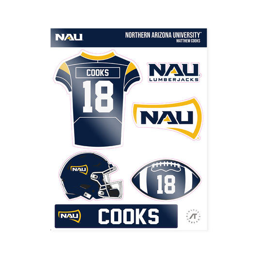 Northern Arizona - NCAA Football : Matthew Cooks - Sticker Sheet-0