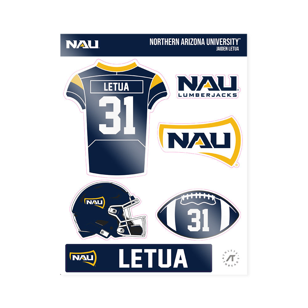 Northern Arizona - NCAA Football : Jaiden Letua - Sticker Sheet-0