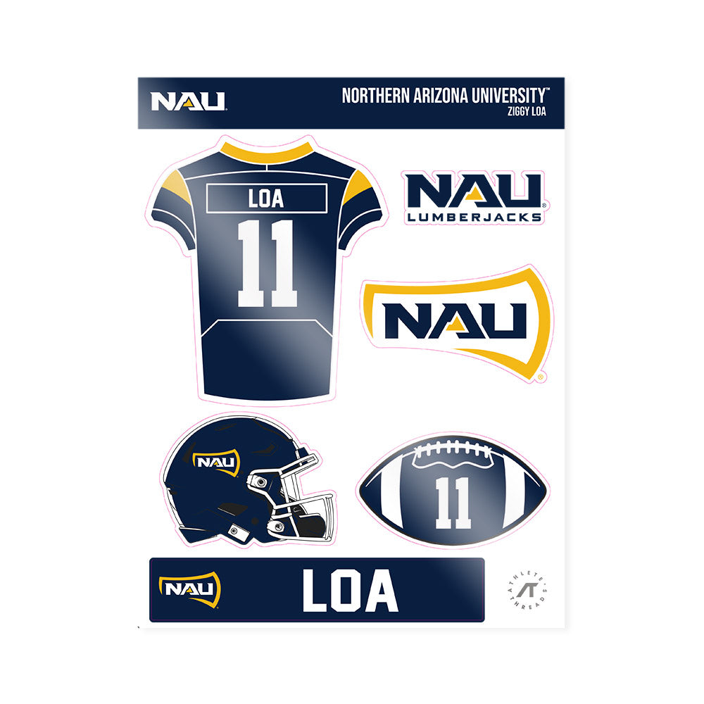 Northern Arizona - NCAA Football : Ziggy Loa - Sticker Sheet-0