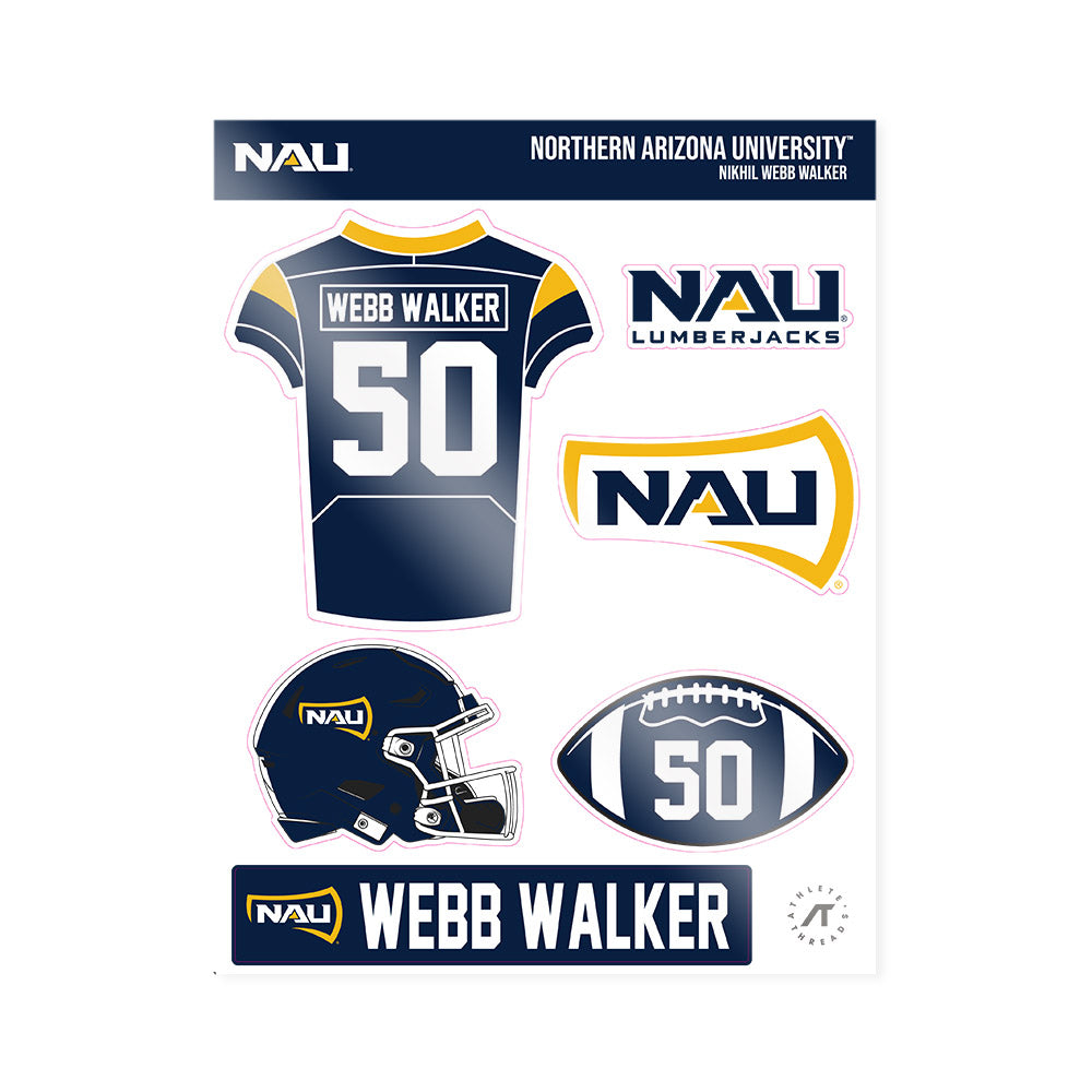Northern Arizona - NCAA Football : Nikhil Webb Walker - Sticker Sheet-0