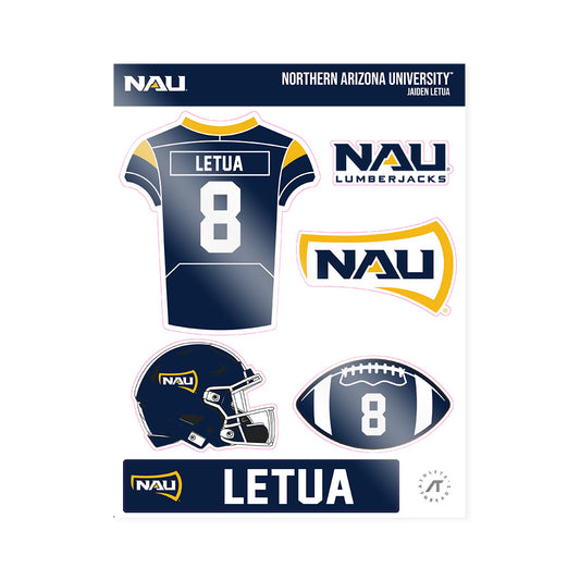 Northern Arizona - NCAA Football : Jaiden Letua - Sticker Sheet-0