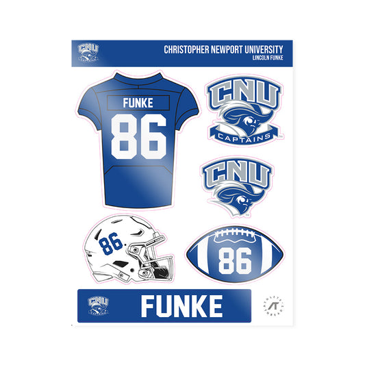 CNU - NCAA Football : Lincoln Funke - Sticker Sheet-0