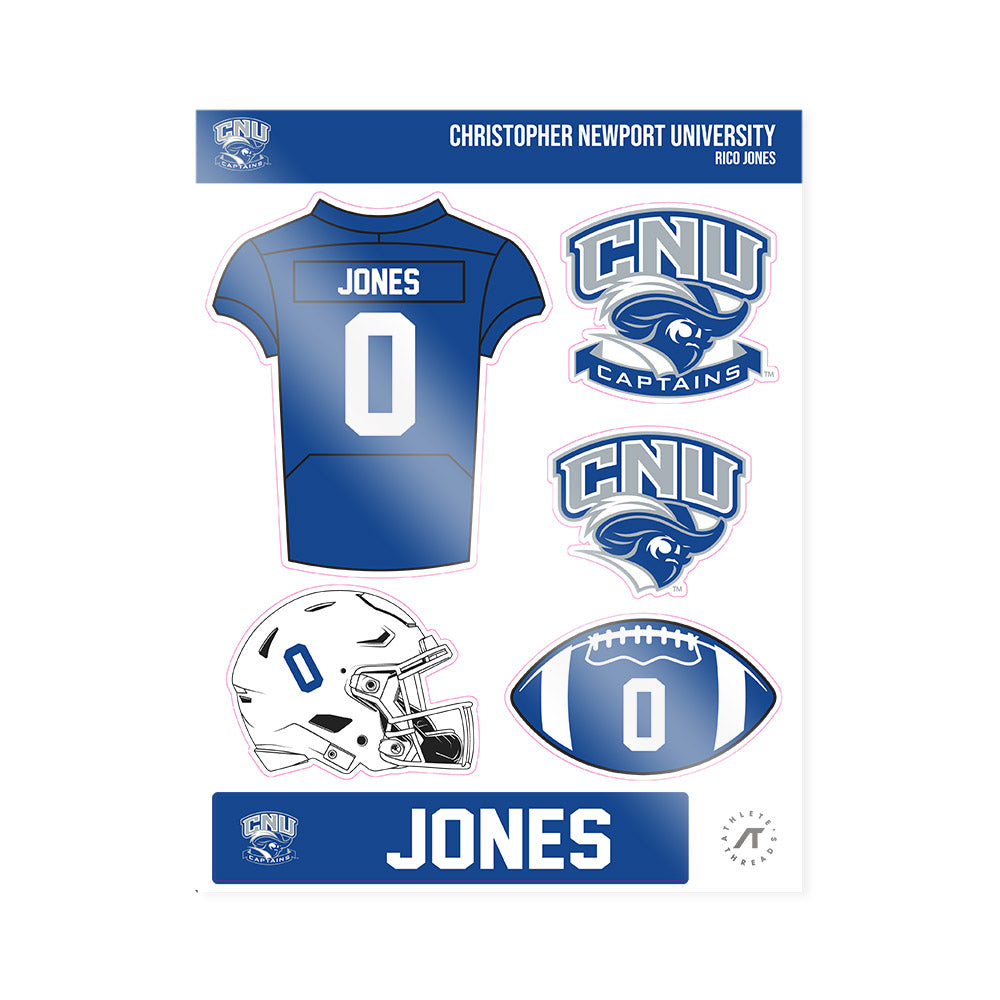 CNU - NCAA Football : Rico Jones - Sticker Sheet-0