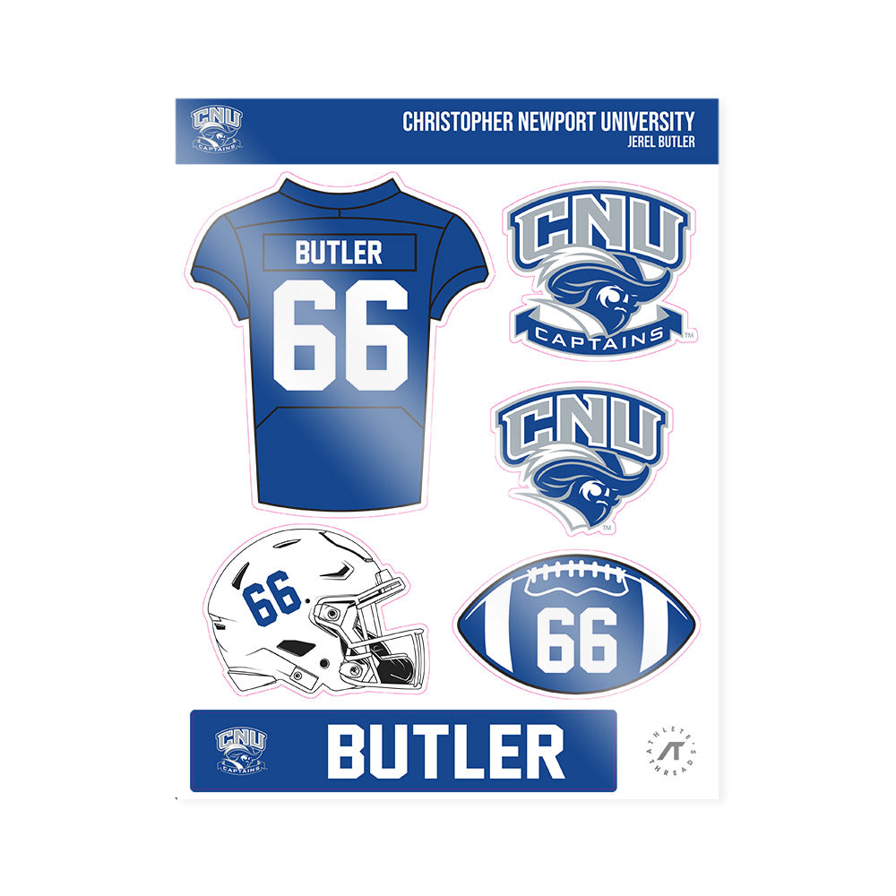 CNU - NCAA Football : Jerel Butler - Sticker Sheet-0
