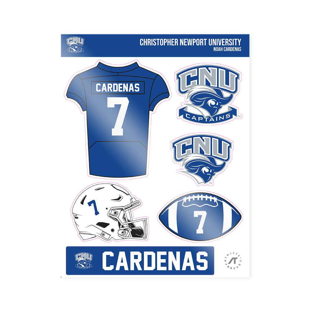 CNU - NCAA Football : Noah Cardenas - Sticker Sheet-0