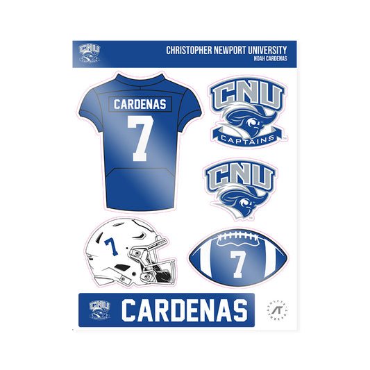 CNU - NCAA Football : Noah Cardenas - Sticker Sheet-0
