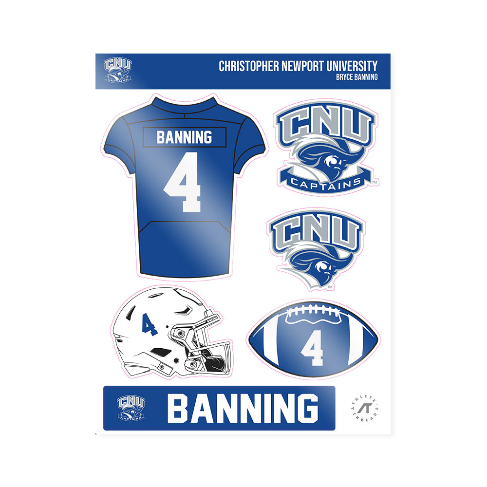 CNU - NCAA Football : Bryce Banning - Sticker Sheet-0