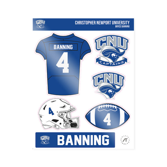 CNU - NCAA Football : Bryce Banning - Sticker Sheet-0