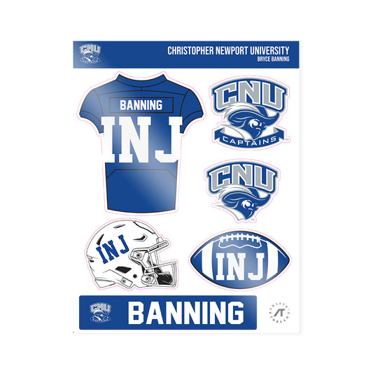CNU - NCAA Football : Bryce Banning - Sticker Sheet-0