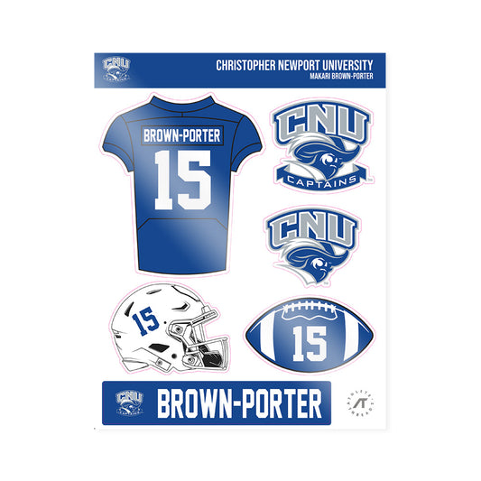 CNU - NCAA Football : Makari Brown-Porter - Sticker Sheet-0