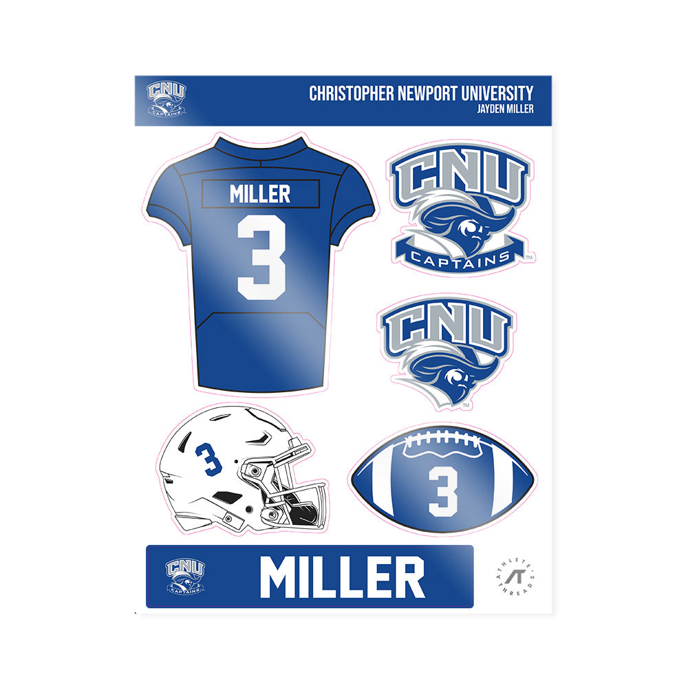 CNU - NCAA Football : Jayden Miller - Sticker Sheet-0