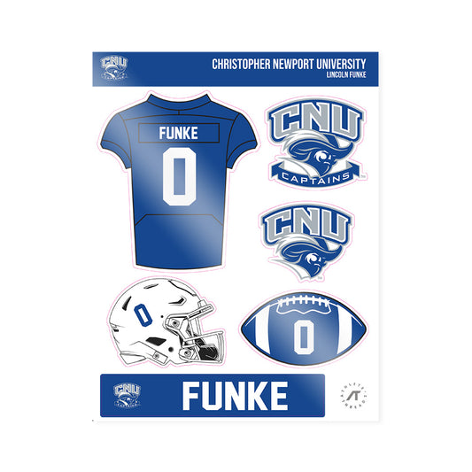 CNU - NCAA Football : Lincoln Funke - Sticker Sheet-0