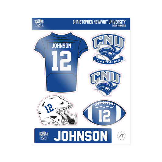 CNU - NCAA Football : Tahir Johnson - Sticker Sheet-0
