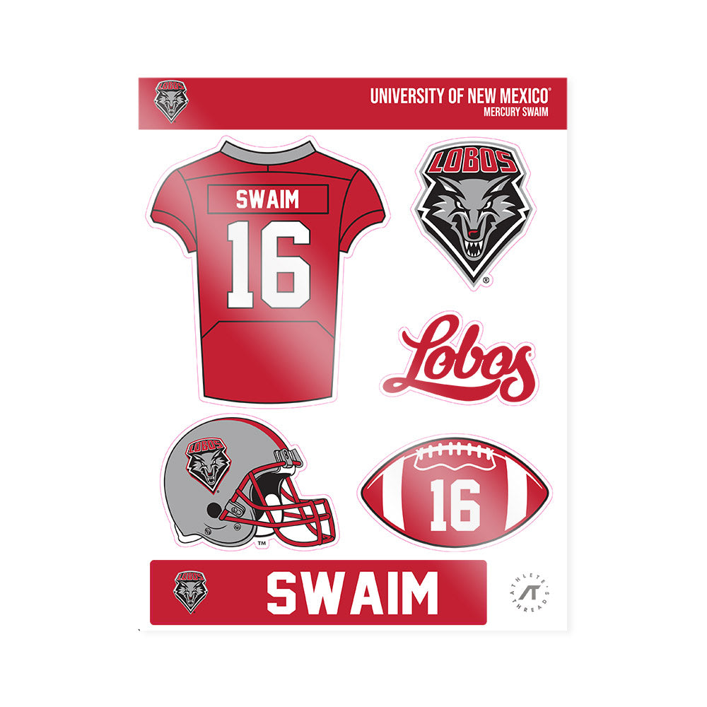New Mexico - NCAA Football : Mercury Swaim - Sticker Sheet-0