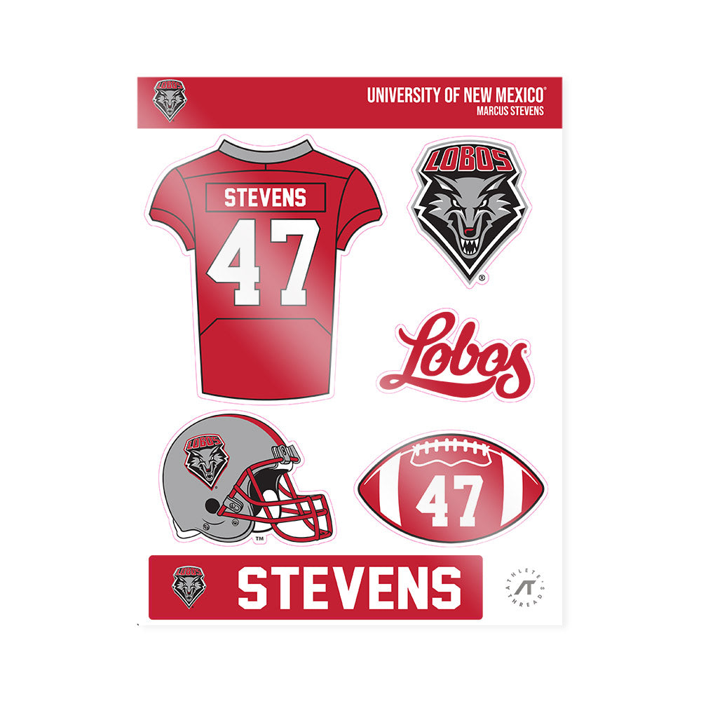 New Mexico - NCAA Football : Marcus Stevens - Sticker Sheet-0