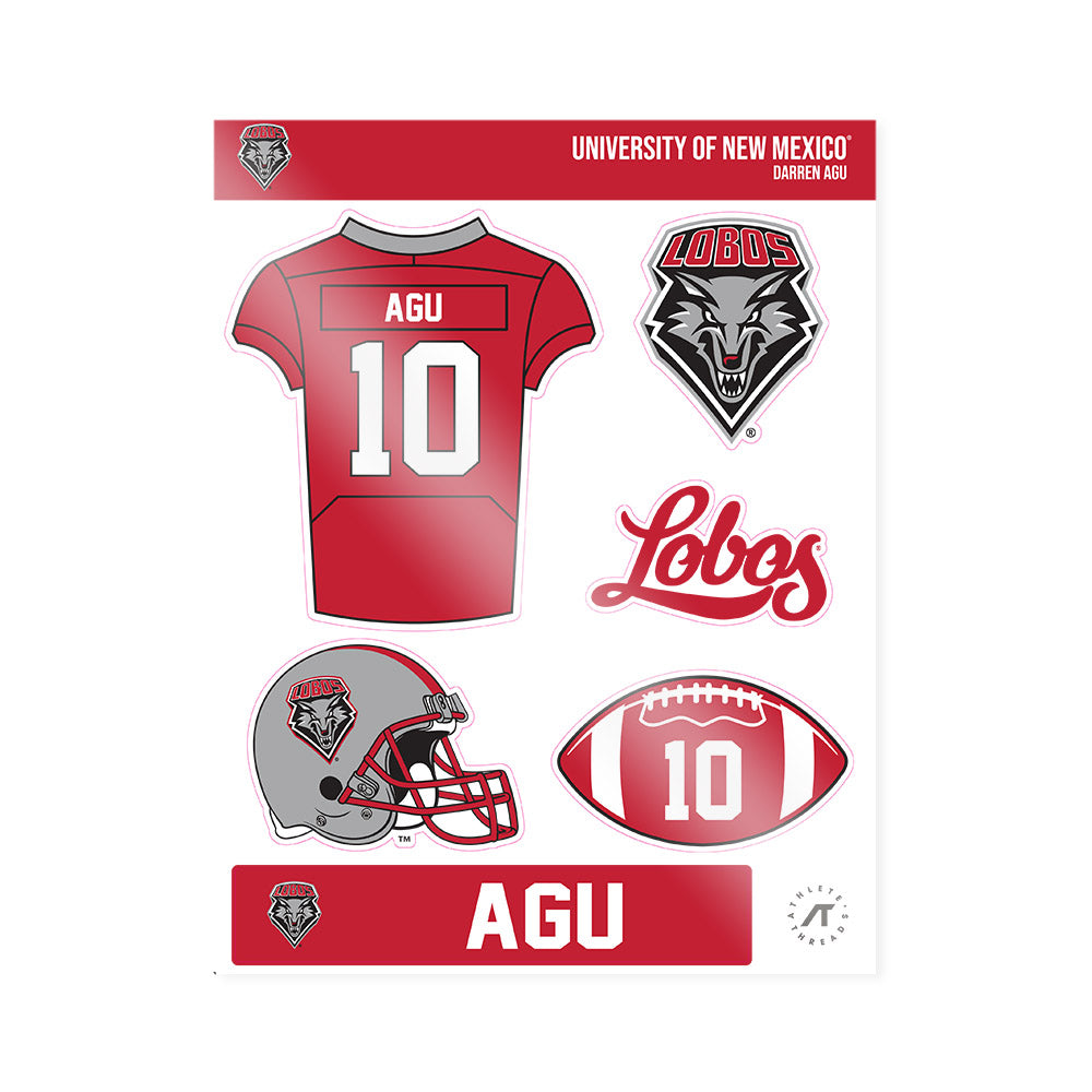 New Mexico - NCAA Football : Darren Agu - Sticker Sheet-0