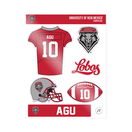 New Mexico - NCAA Football : Darren Agu - Sticker Sheet-0