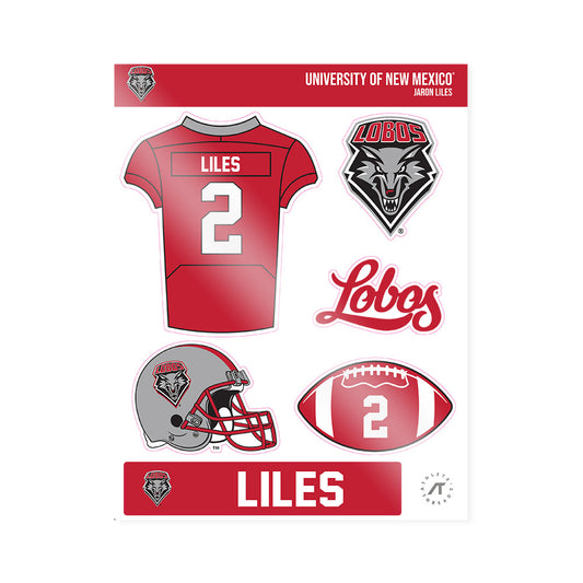 New Mexico - NCAA Football : Jaron Liles - Sticker Sheet-0