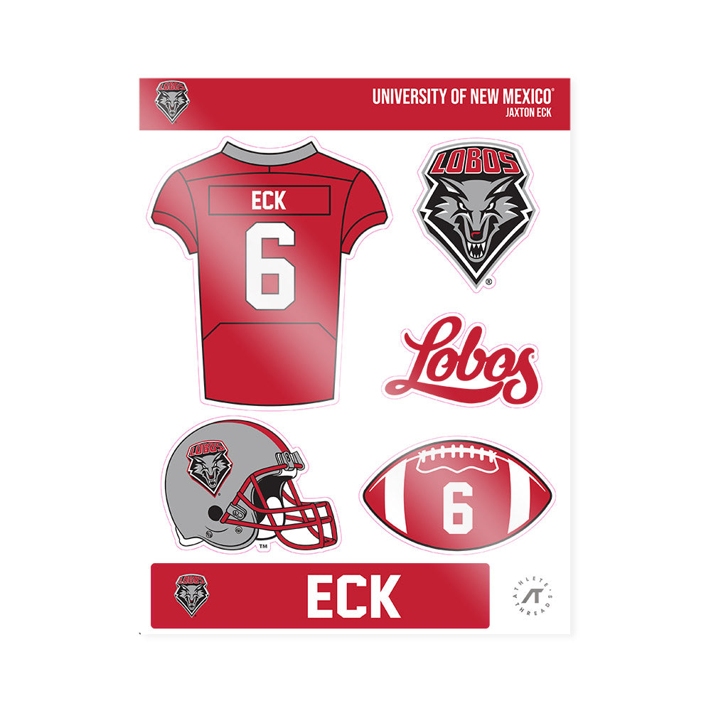 New Mexico - NCAA Football : Jaxton Eck - Sticker Sheet-0