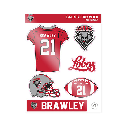 New Mexico - NCAA Football : Austin Brawley - Sticker Sheet-0