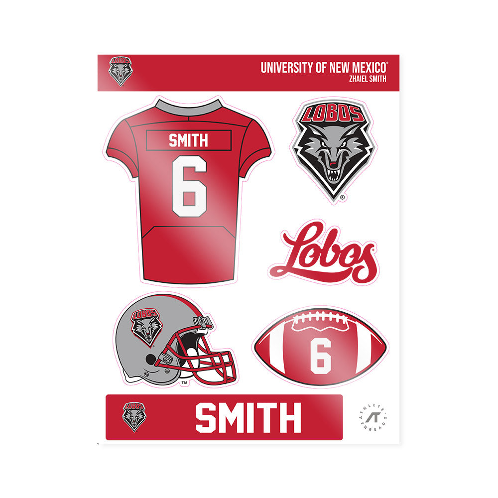 New Mexico - NCAA Football : Zhaiel Smith - Sticker Sheet-0