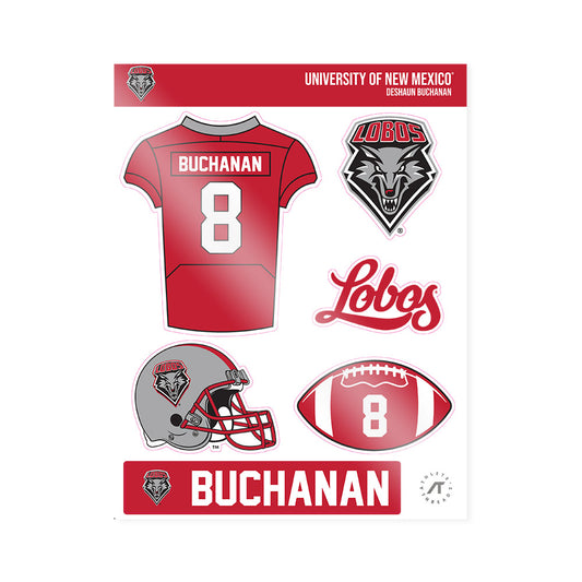 New Mexico - NCAA Football : Deshaun Buchanan - Sticker Sheet-0
